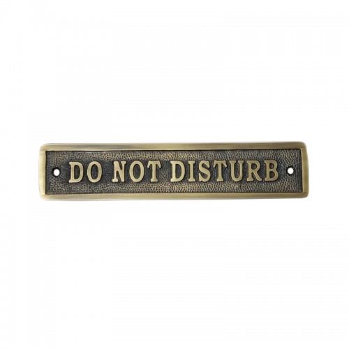 Rectangular "DO NOT DISTURB" Brass Door Sign